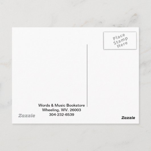 librairie carte postale à roues wv. (Dos)