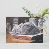 Librairie Chat Invitation personnalisable (Debout devant)