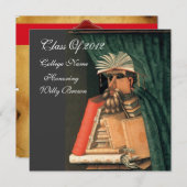 LIBRARIAANSE AFSTUDEREN PARCHMENT WAX SEAL MONOGRA KAART (Voorkant / Achterkant)