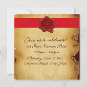 LIBRARIAANSE AFSTUDEREN PARCHMENT WAX SEAL MONOGRA KAART (Achterkant)