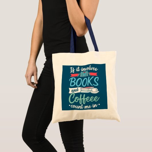 Librarian als het boeken en koffiebibliotheek impl tote bag (Voorkant (product))