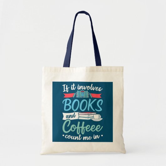 Librarian als het boeken en koffiebibliotheek impl tote bag (Voorkant)