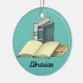 Librarian Bibliophile Reader Design Ornament (Links)