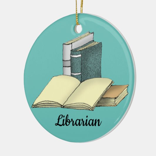 Librarian Bibliophile Reader Design Ornament (Links)