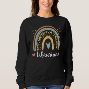 Librarian Boho Rainbow Leopard terug naar school Trui