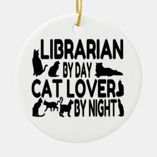 Librarian Cat Lover Keramisch Ornament