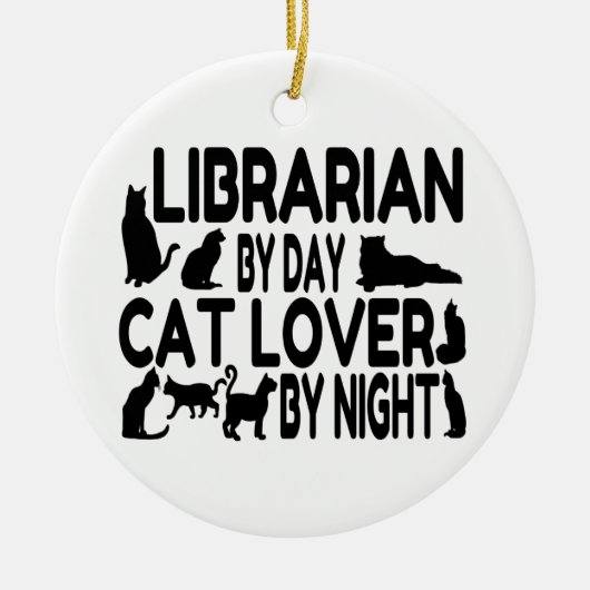 Librarian Cat Lover Keramisch Ornament (Voorkant)