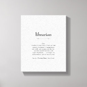 Librarian Definition Appreciation Gift Canvas Afdruk