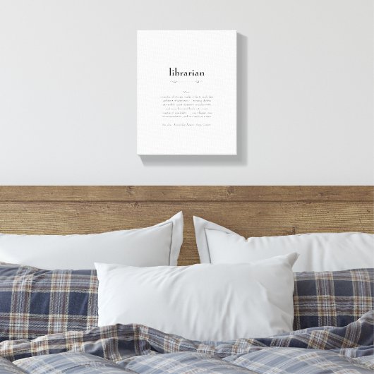 Librarian Definition Appreciation Gift Canvas Afdruk (Insitu (Slaapkamer))