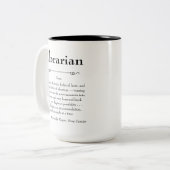 Librarian Definition Appreciation Gift Tweekleurige Koffiemok (Voorkant links)