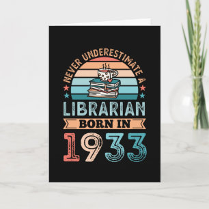 Librarian geboren in 1933 90th Birthday Book Lover Kaart