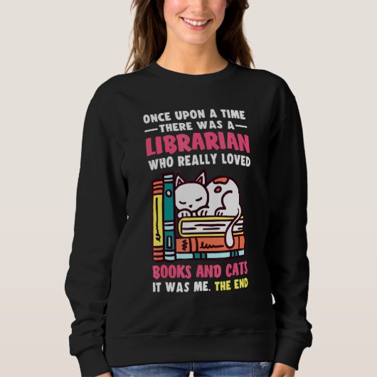 Librarian Loved Books and Cats Reading Bookworm Trui (Voorkant)