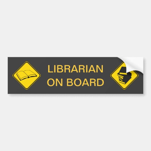 Librarian on Board Bumpersticker (Voorkant)