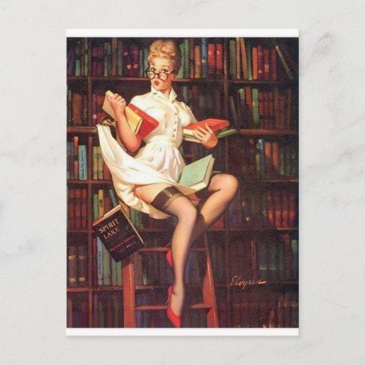 Librarian Pin Up Briefkaart (Voorkant)