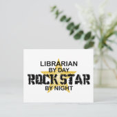 Librarian Rock Star by Night Briefkaart (Staand voorkant)