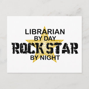 Librarian Rock Star by Night Briefkaart