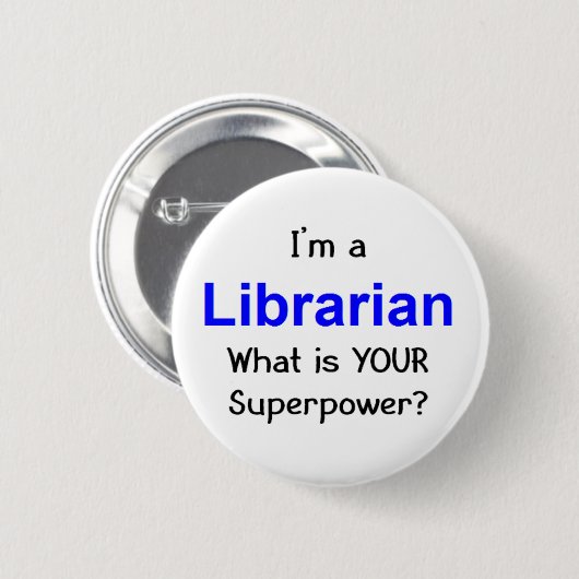 Librarian Ronde Button 5,7 Cm (Voorkant /achterkant)