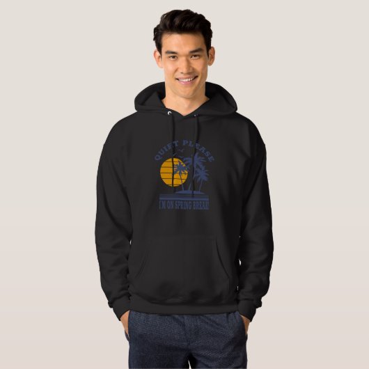 Librarian Spring Break Quiet Please Joke Hoodie (Voorkant volledig)