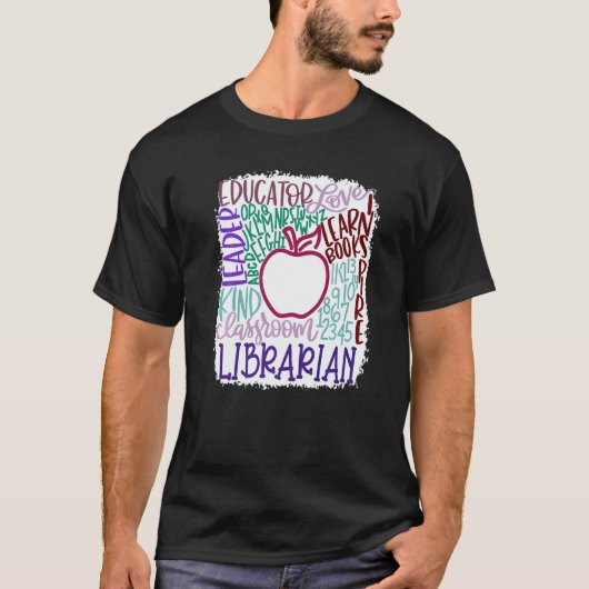 Librarian Teacher In Typography Teacher Back 2 Sch T-shirt (Voorkant)