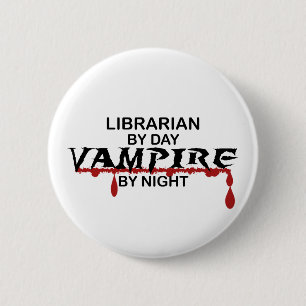 Librarian Vampire bij nacht Ronde Button 5,7 Cm