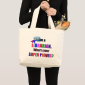Librarische superheld - Vet kleurrijk tekstontwerp Grote Tote Bag (Voorkant (product))