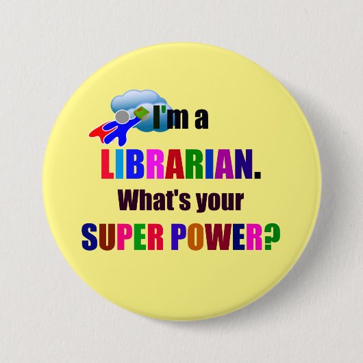 Librarische superheld - Vet kleurrijk tekstontwerp Ronde Button 7,6 Cm (Voorkant)