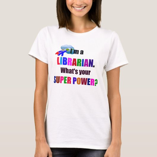 Librarische superheld - Vet kleurrijk tekstontwerp T-shirt (Voorkant)