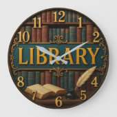 Library book lover reading room grote klok (Voorkant)