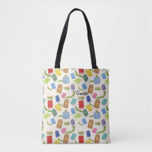 Library Canvas tas Gepersonaliseerd Schattige Ontw