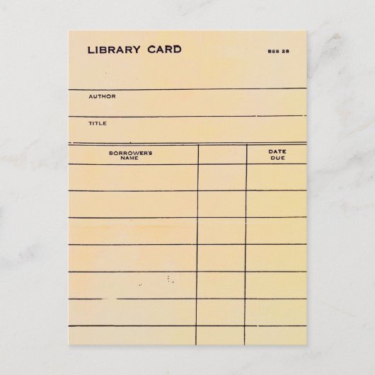 Library Card BSS 28 Briefkaart (Voorkant)