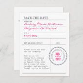 Library Card Save the Date (Voorkant / Achterkant)