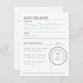 Library Card Save the Date (Voorkant / Achterkant)