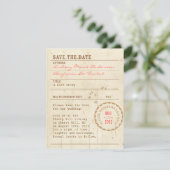 Library Card Save the Date (Staand voorkant)