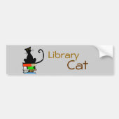 Library Cat Bumpersticker (Voorkant)