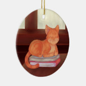 Library Cat Keramisch Ornament (Rechts)
