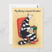 Library Cat Lover Libarian Briefkaart (Voorkant / Achterkant)