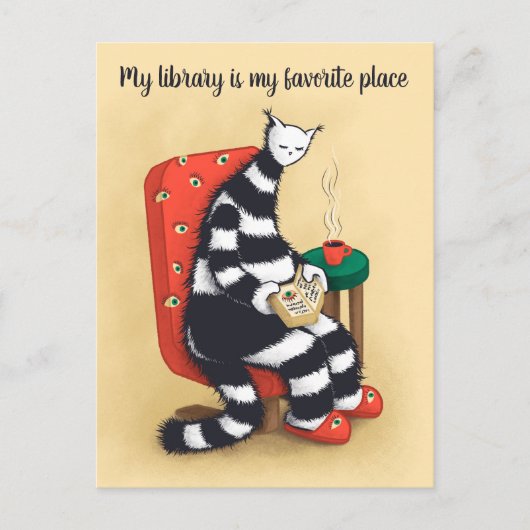 Library Cat Lover Libarian Briefkaart (Voorkant)