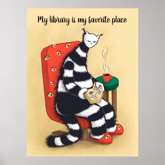 Library Cat Lover Libarian Poster (Voorkant)