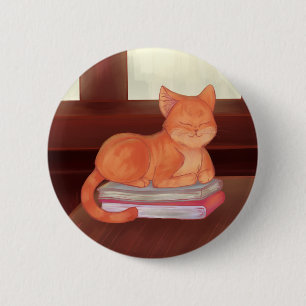Library Cat Ronde Button 5,7 Cm