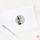 Library Cat Ronde Sticker (Envelop)