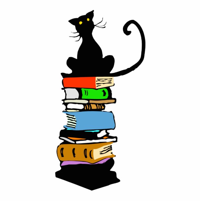 Library Cat Staand Fotobeeldje (Voorkant)