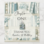 Library Chapter ONE Blue Boy Book 1st Birthday Wijn Etiket (Enkel label)