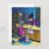 Library Check Out Artwork Briefkaart (Voorkant / Achterkant)