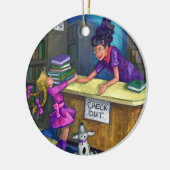 Library Check Out Artwork Keramisch Ornament (Links)