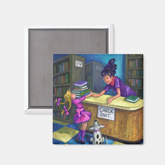Library Check Out Artwork Magneet (Voorkant / Achterkant)