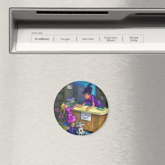 Library Check Out Artwork Magneet (Insitu (Vaatwasser))