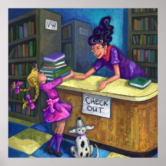 Library Check Out Artwork Poster (Voorkant)