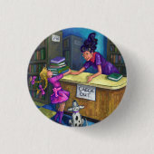Library Check Out Artwork Ronde Button 3,2 Cm (Voorkant)