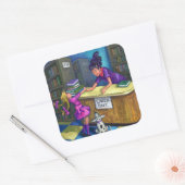 Library Check Out Artwork Vierkante Sticker (Envelop)