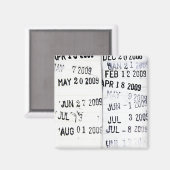 Library Date Stamp Magnet Magneet (Voorkant / Achterkant)